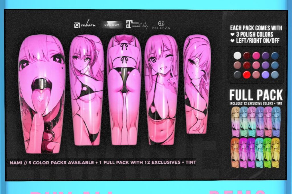 Nami Nails - Belleza/Legacy/Maitreya/Reborn, L$299 each/L$1199 FP