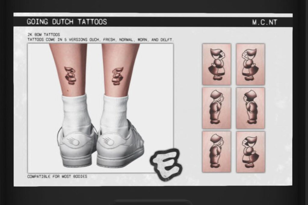 Going Dutch Tattoos, L$199