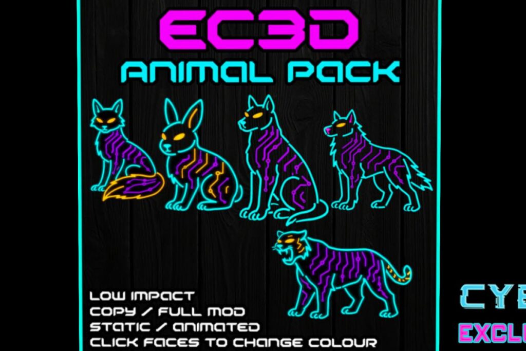 Animal Neon Signs, L$200 each/L$800 FP