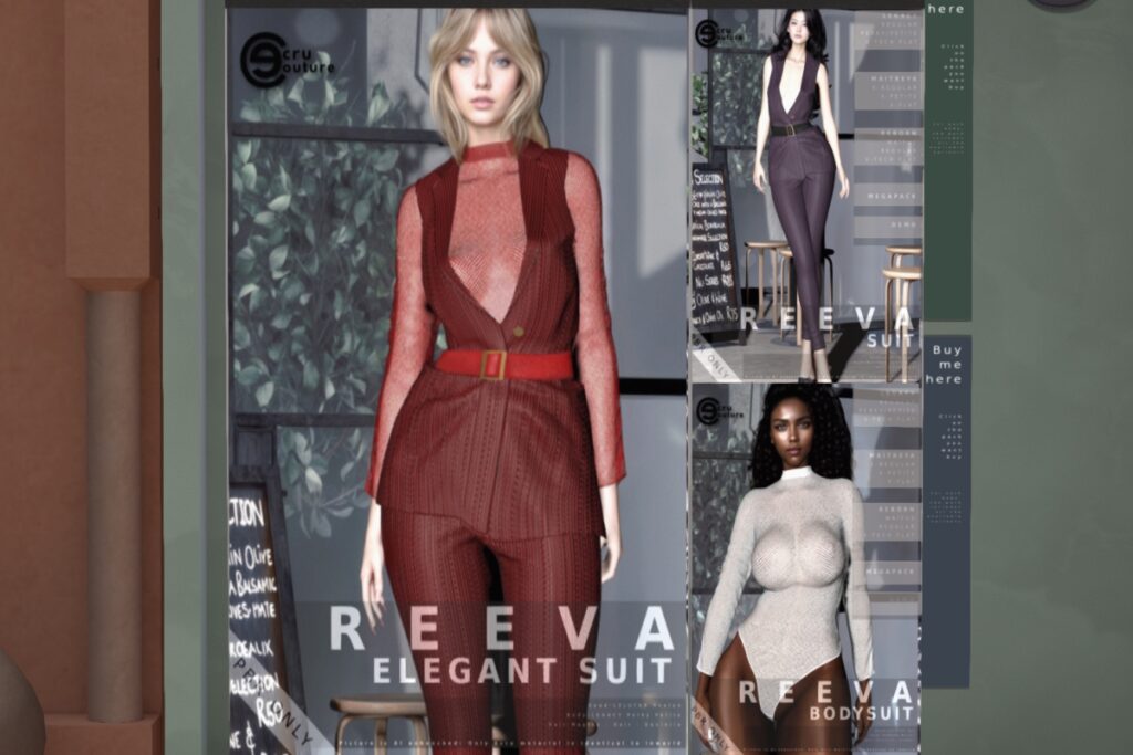 Reeva Elegant Suit - GenX/Legacy/MaitreyaX/Reborn/+mods, L$299-$499 each/L$999 MP