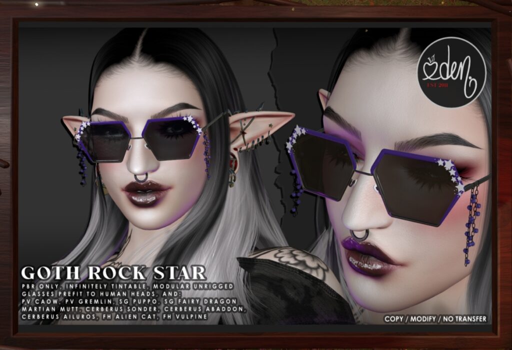 Goth Rock Star Glasses - See Ad For Fits, L$399