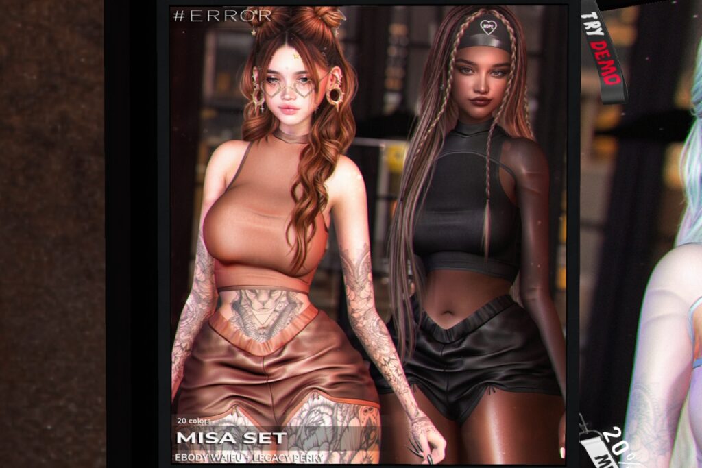 Misha Top &amp; Shorts - Legacy/Reborn/+mods, L$199 each/L$999 each FP/L$1120 each MP