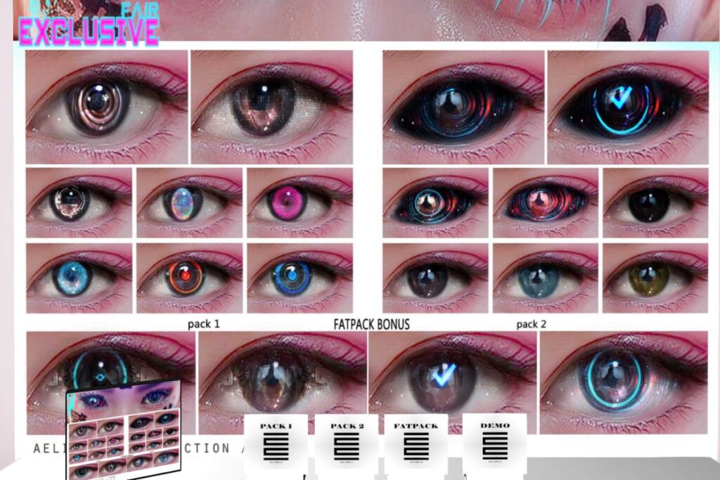 Aelix Eyes Collection - BOM/EvoX, L$380 each/L$700 FP