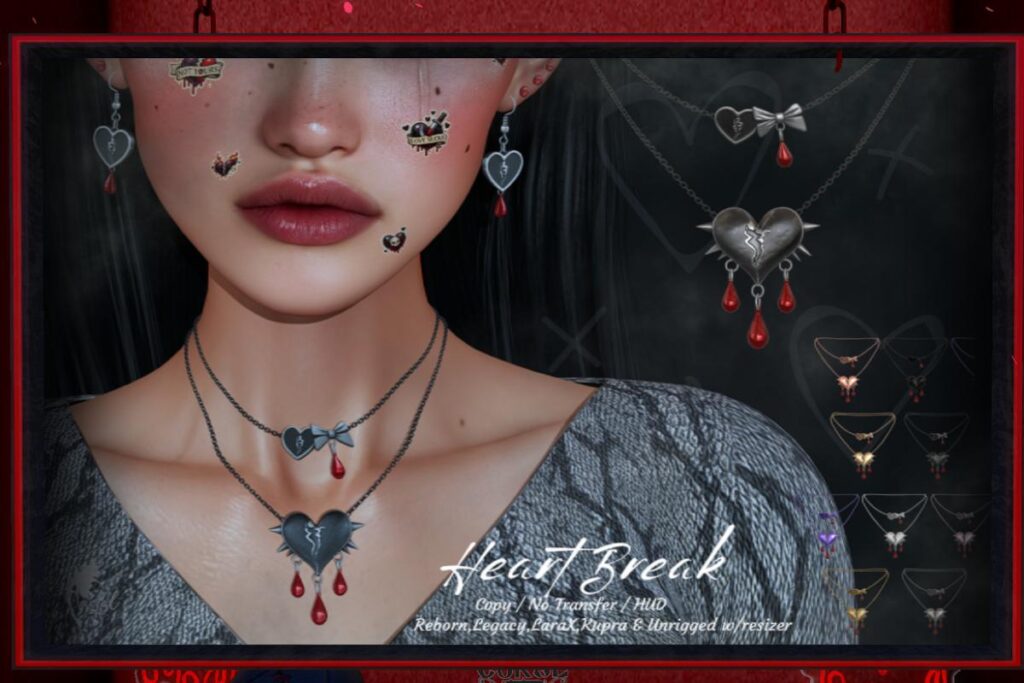Heart Break Necklace - Inithium/Legacy/MaitreyaX/Reborn/Unrigged, L$229