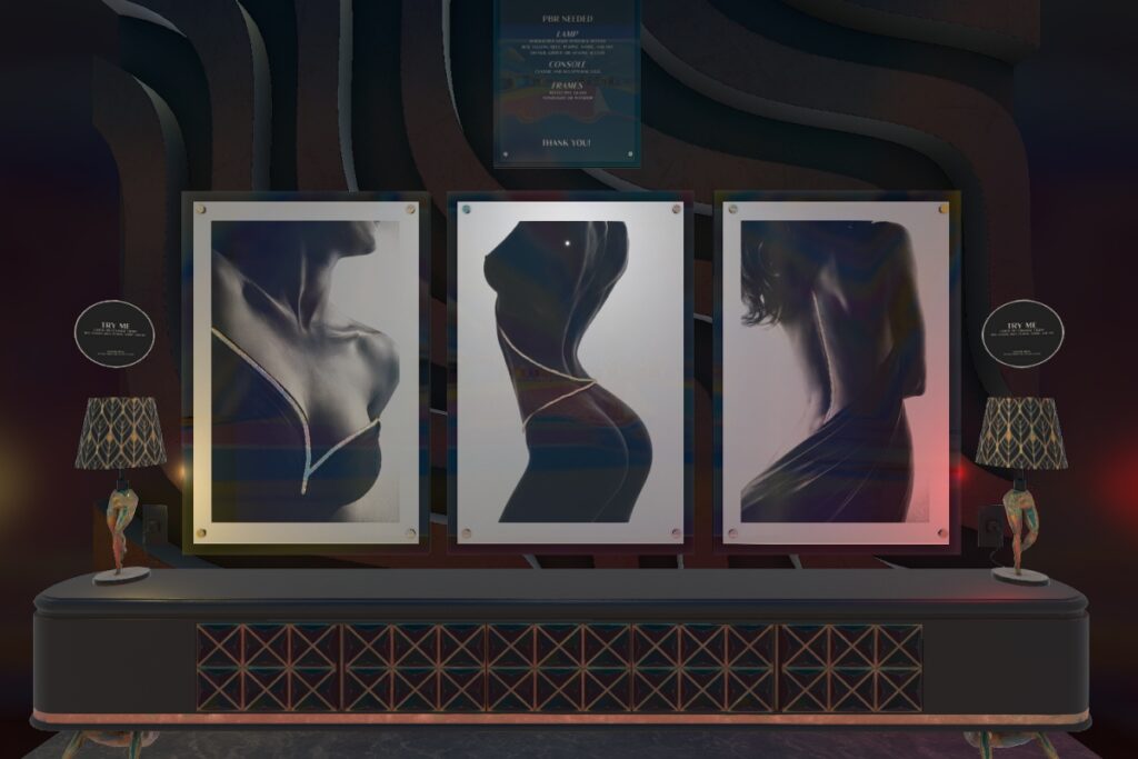 Gilded Silhouettes Furniture &amp; Decor, L$349-L$399 each/L$899 FP