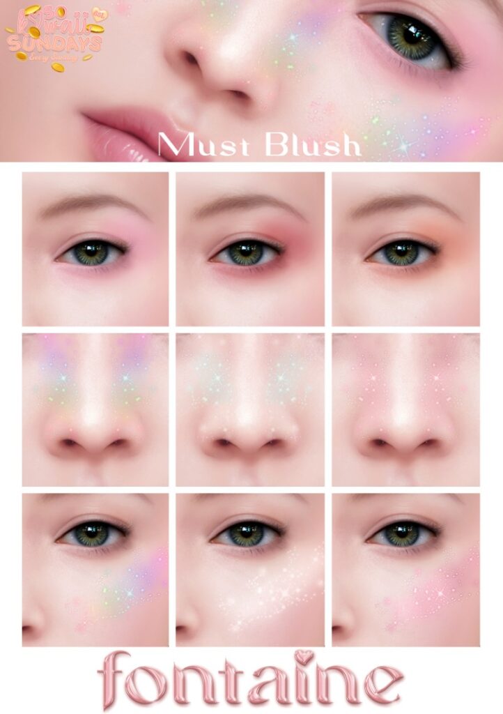 Must Blush &amp; Glitter - EvoX	<a href="https://maps.secondlife.com/secondlife/VELOUR/66/140/83" target="_blank">Teleport</a>