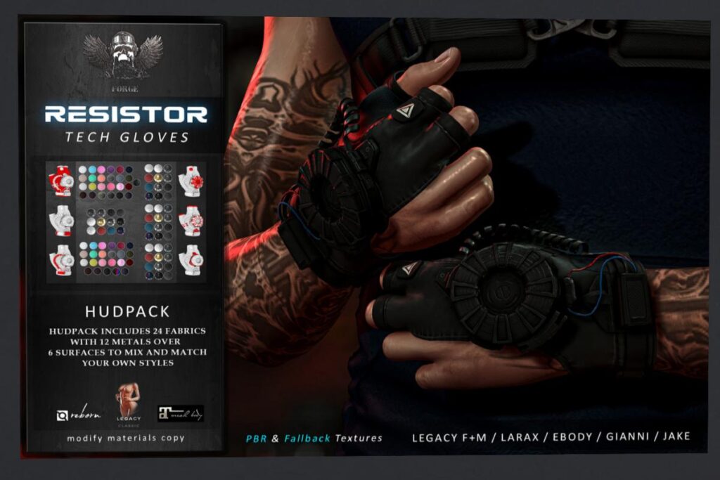 Resistor Tech Gloves - Gianni/Jake/Legacy F+M/MaitreyaX/Reborn, L$499