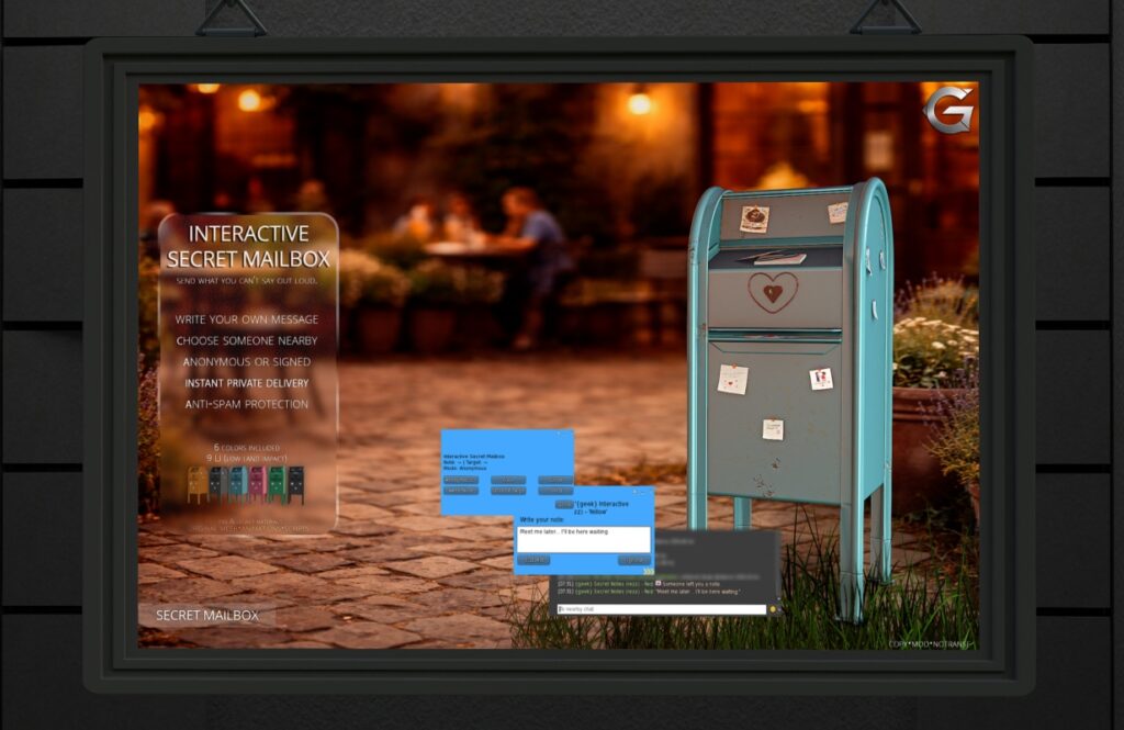 Interactive Secret Mailbox Decor, L$349 FP