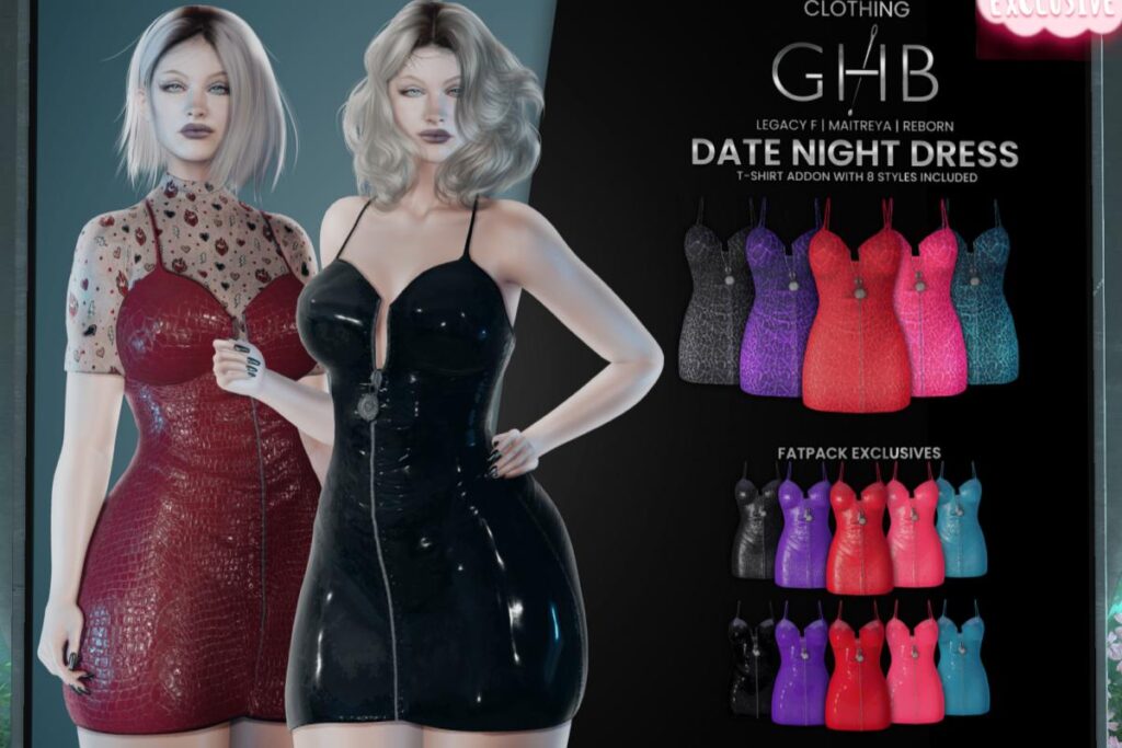 Date Night Dress - Legacy/Maitreya/Reborn, L$299 each/L$1599 FP