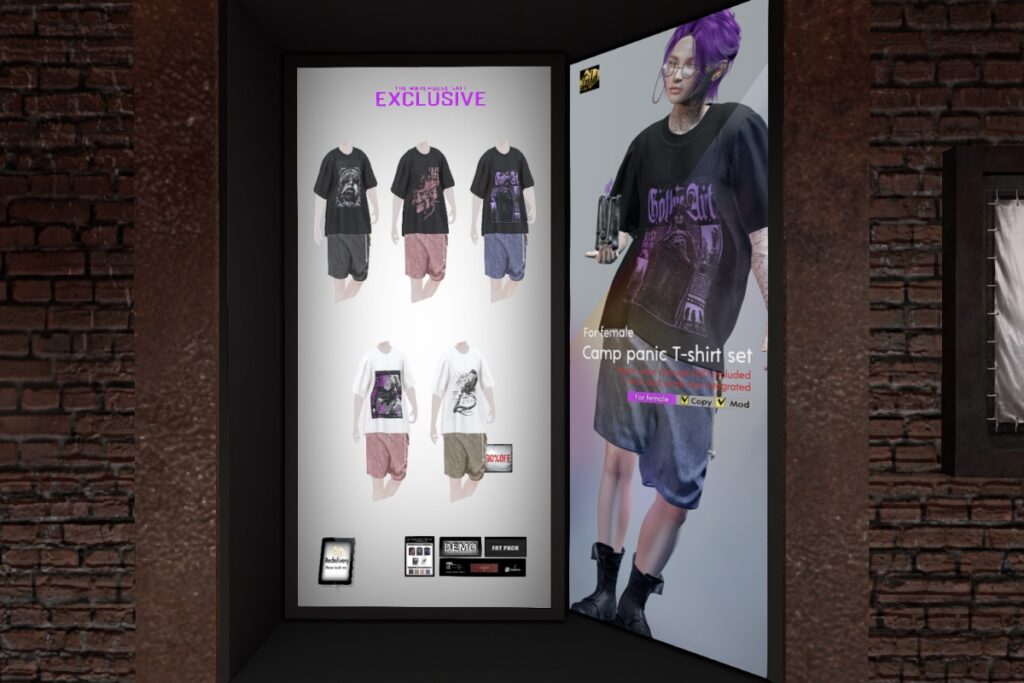 Camp Panic T-Shirt Set - Legacy/MaitreyaX/Reborn, L$161-L$230 each/L$650 FP