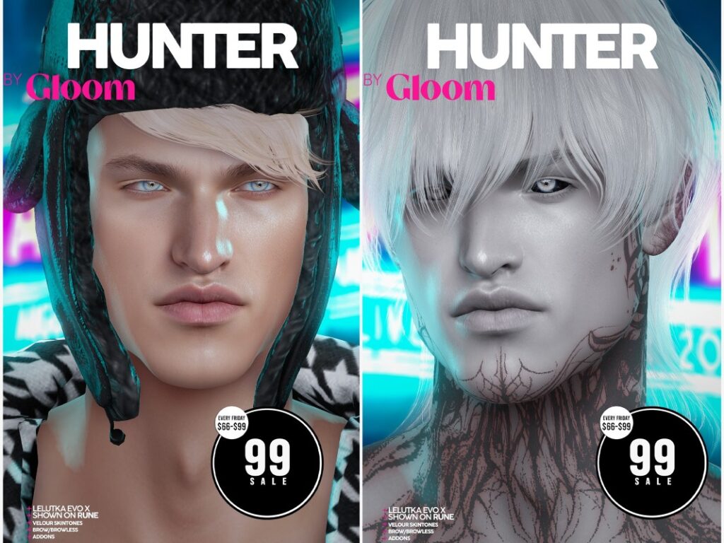 Hunter Skin Human - EvoX | Hunter Skin Fantasy - EvoX	<a href="https://maps.secondlife.com/secondlife/Moonstar/134/168/44" target="_blank">Teleport</a>