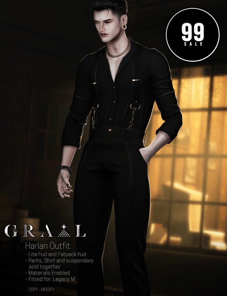 Harlan Outfit - Legacy	<a href="http://maps.secondlife.com/secondlife/Hell%20Fire/30/134/652" target="_blank">Teleport</a>