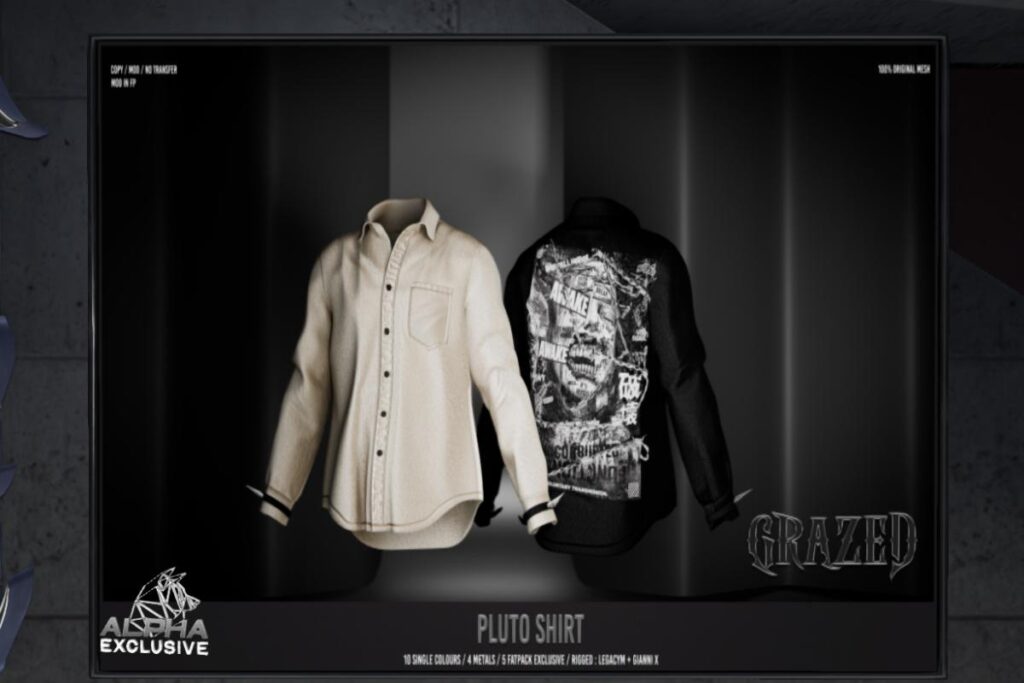 Pluto Shirt - GianniX/Legacy, L$299 each/L$1399 FP