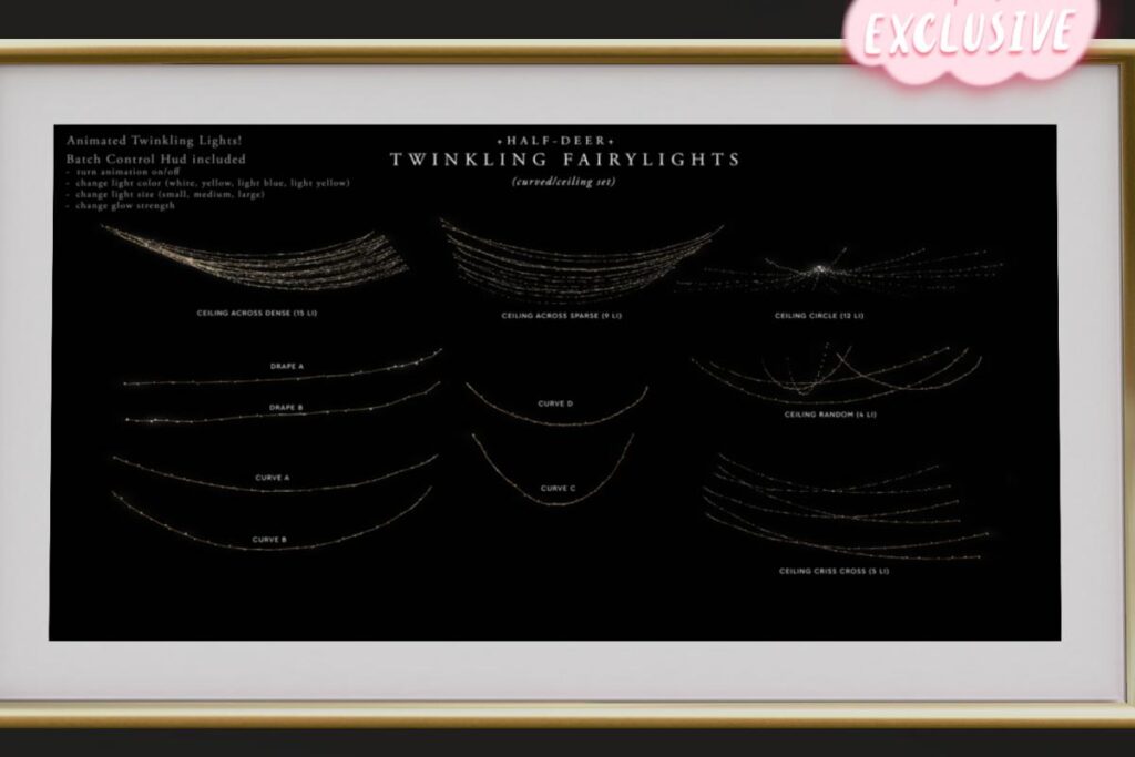 Twinkling Fairy Lights Curved/Ceiling, L$270