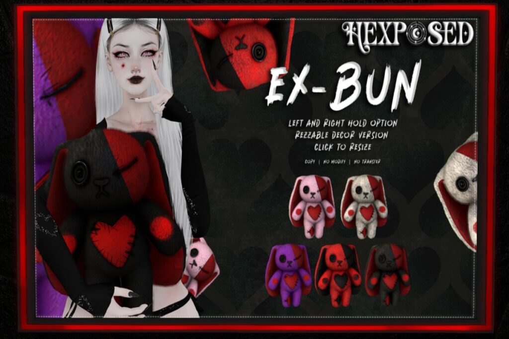 Ex-Bun Holdable and Decor, L$250 each/L$999 FP