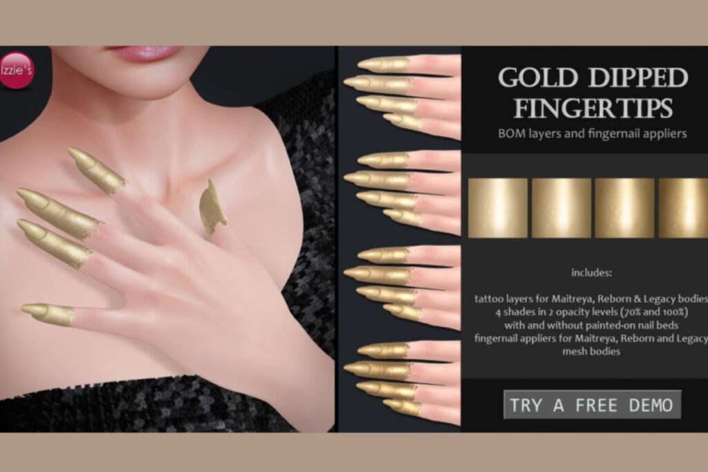Gold Dipped Fingertips, L$229