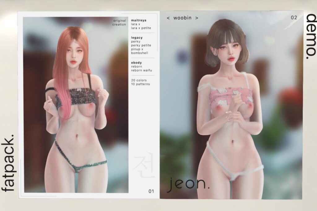 Woobin Outfit - Legacy/MaitreyaX/Reborn/+mods, L$349 each/L$1399 FP