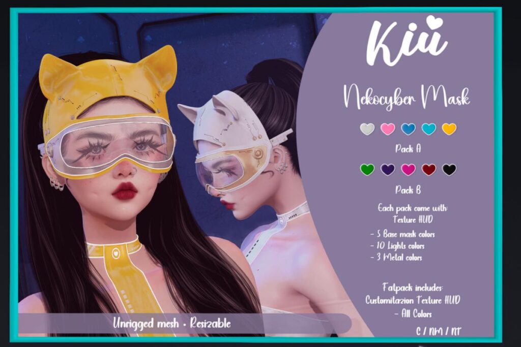 Nekocyber Mask, L$250 each/L$399 FP