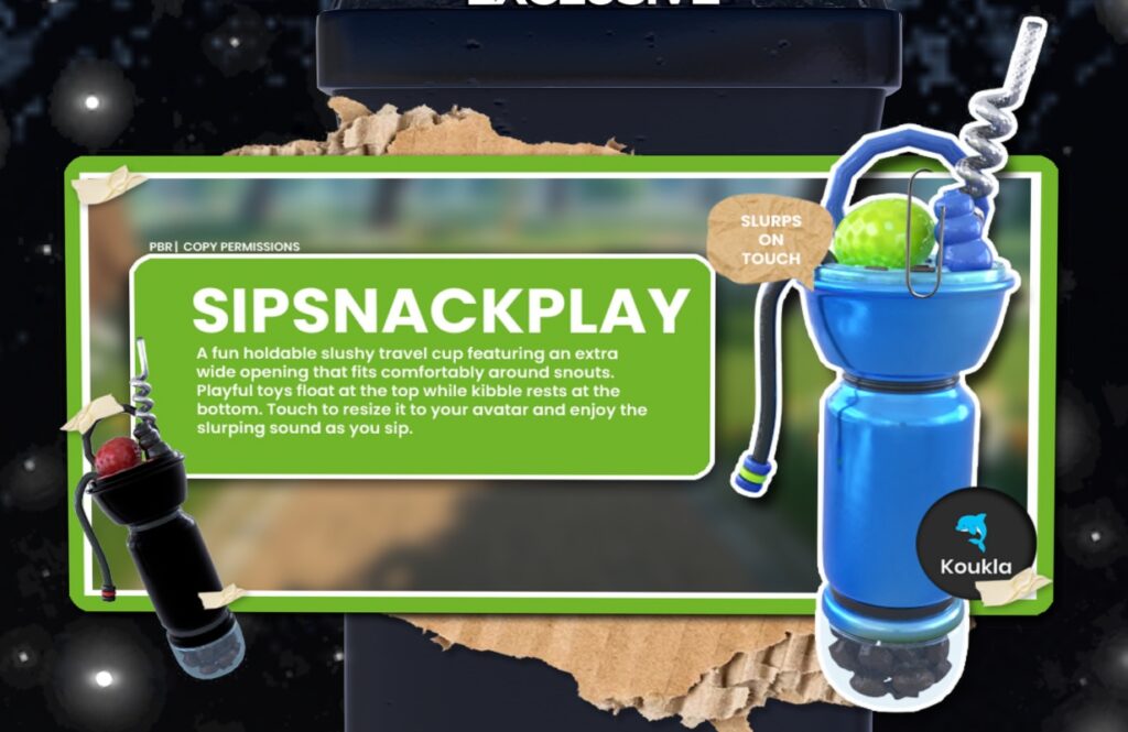 SipSnackPlay Holdable, L$280 each/L$1344 FP