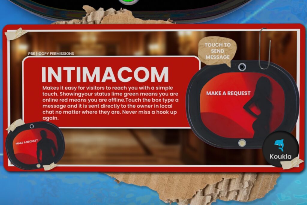 Intimacom Online Board, L$280 each/L$784 FP