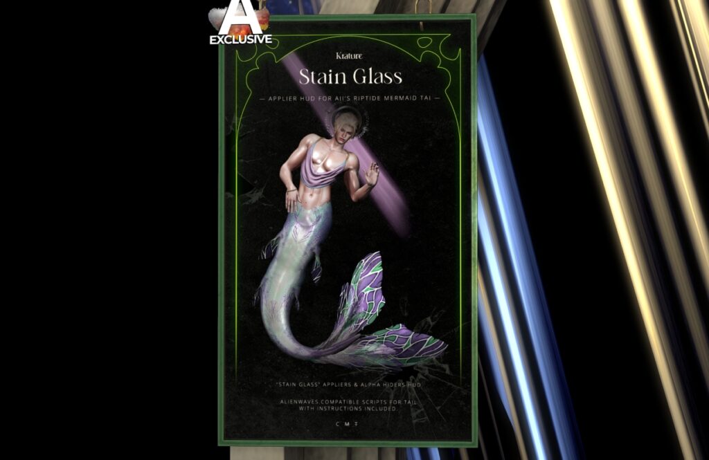 Stain Glass Tail Applier - Aii Riptide Mermaid Tail, L$399 each/L$1299 FP