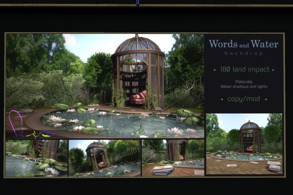 Words And Water Backdrop, L$650