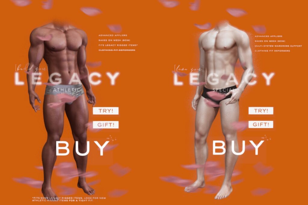 Legacy Body - Athletic/Special Edition, L$5000 each