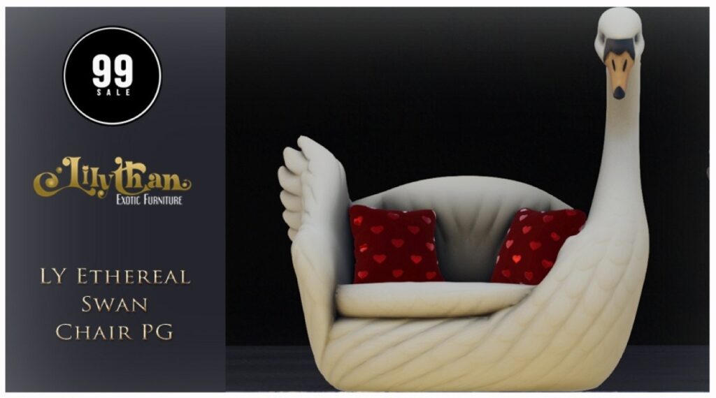 Ethereal Swan Chair	<a href="http://maps.secondlife.com/secondlife/Moonwall/23/211/32" target="_blank">Teleport</a>