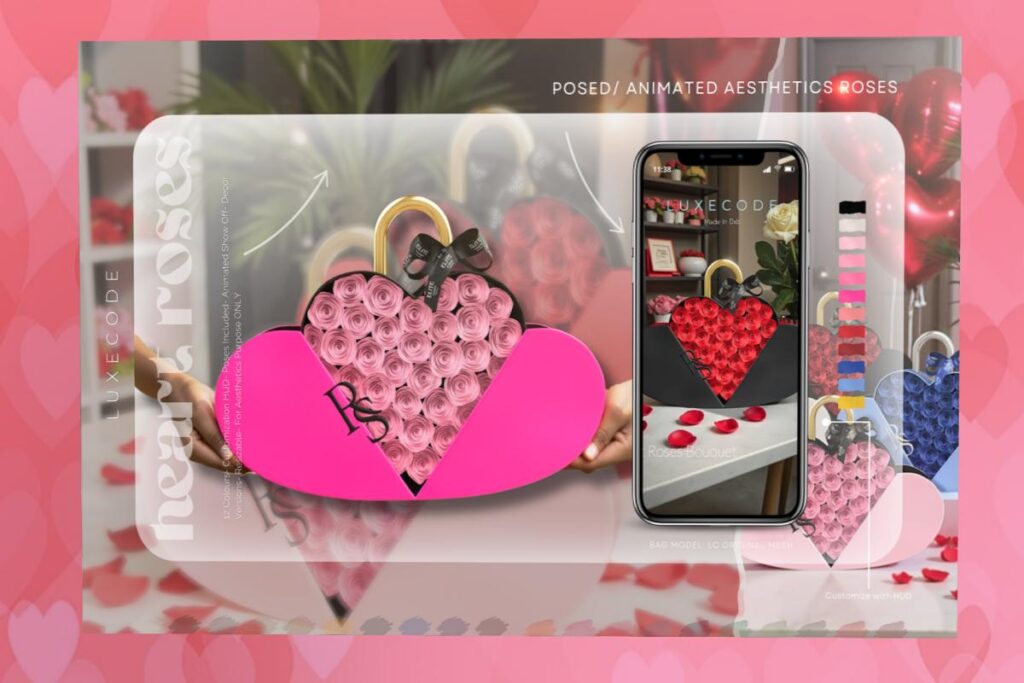 Heart Roses Bouquet Bag Holdable, L$699 each/L$2199 FP