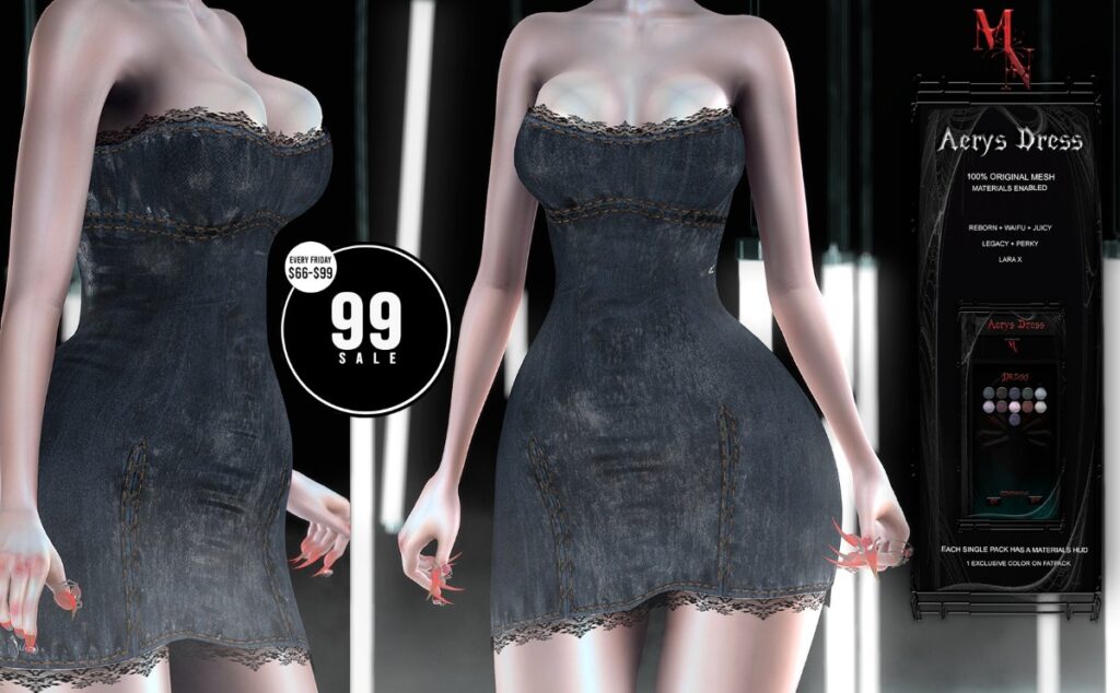 Aerys Dress - Legacy/MaitreyaX/Reborn/+mods	<a href="http://maps.secondlife.com/secondlife/Madame%20Noir/69/142/31" target="_blank">Teleport</a>