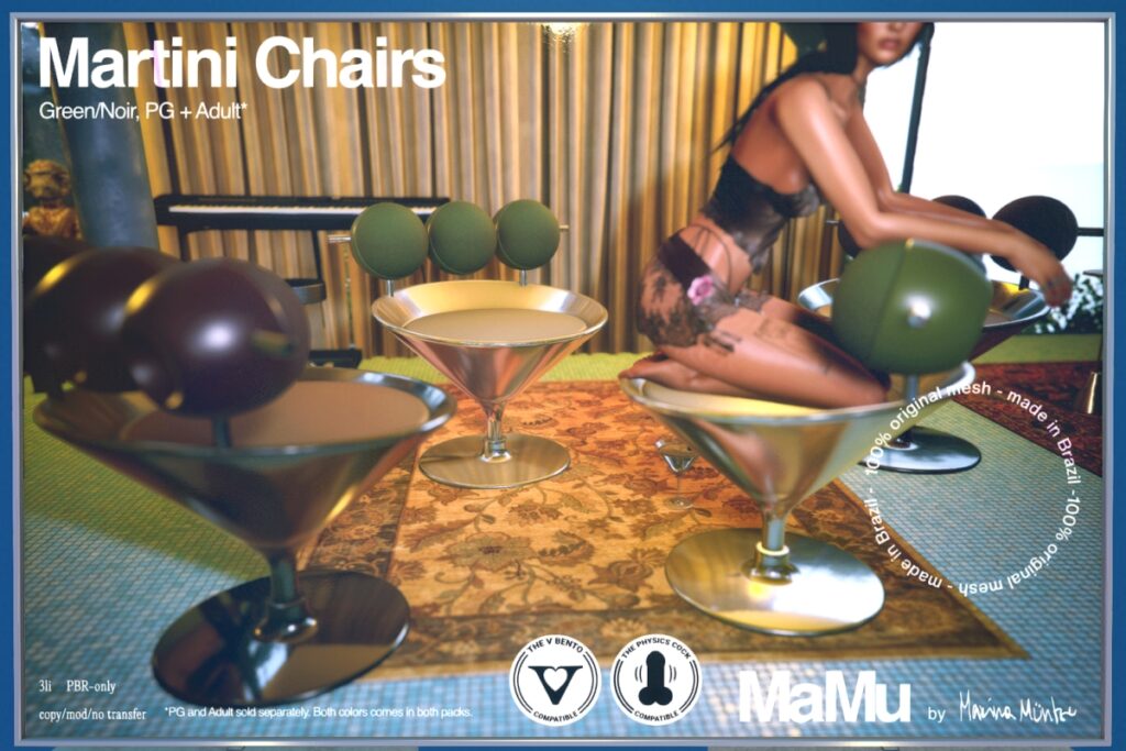 Martini Chairs, L$440-L$620 each