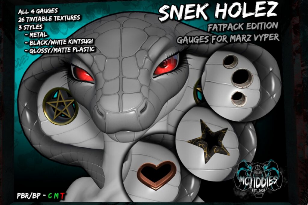 Snek Holez - Marz Vyper, L$400 each, L$1000 FP