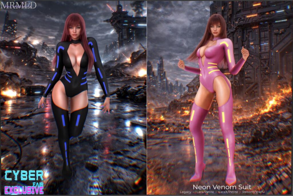 Neon Venom Suit - Legacy/Maitreya/Reborn/+mods, L$399 each/L$1699 FP