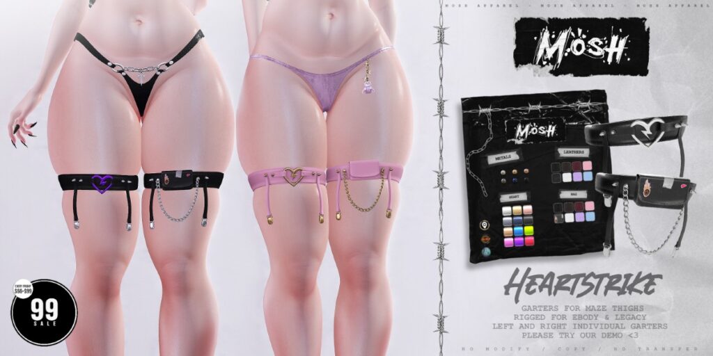 Heartstrike Garters - Maze for Legacy/Reborn	<a href="http://maps.secondlife.com/secondlife/Hayfield/196/71/701" target="_blank">Teleport</a>