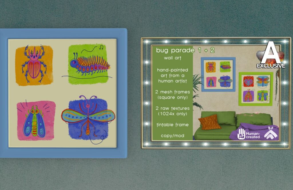 Bug Parade Decor, L$200 each/L$400 FP