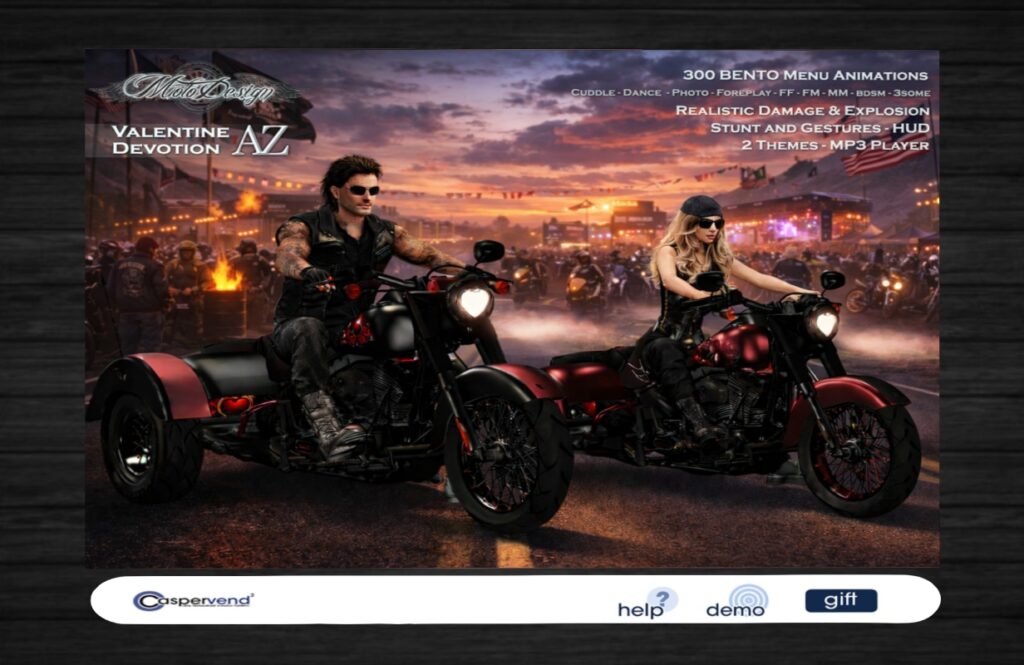 Valentine Devotion AZ Driveable Motorcycle, L$1500 FP