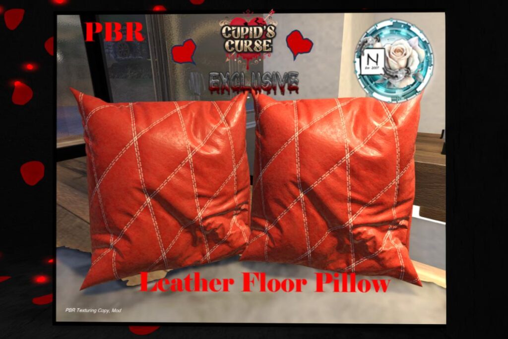 Leather Floor Pillow, L$Free Gift