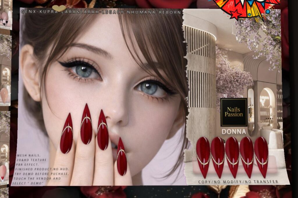Donna Nail Set - GenX/Inithium/Legacy/MaitreyaX/Nhumana/Reborn, L$280