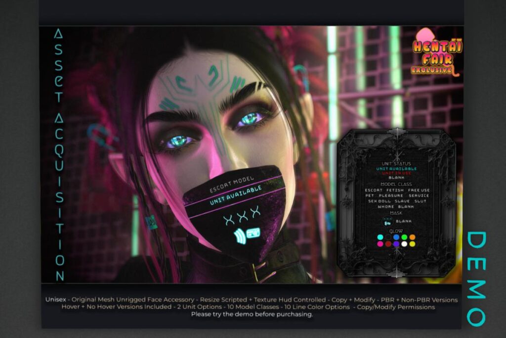 Asset Acquisition Mask, L$199