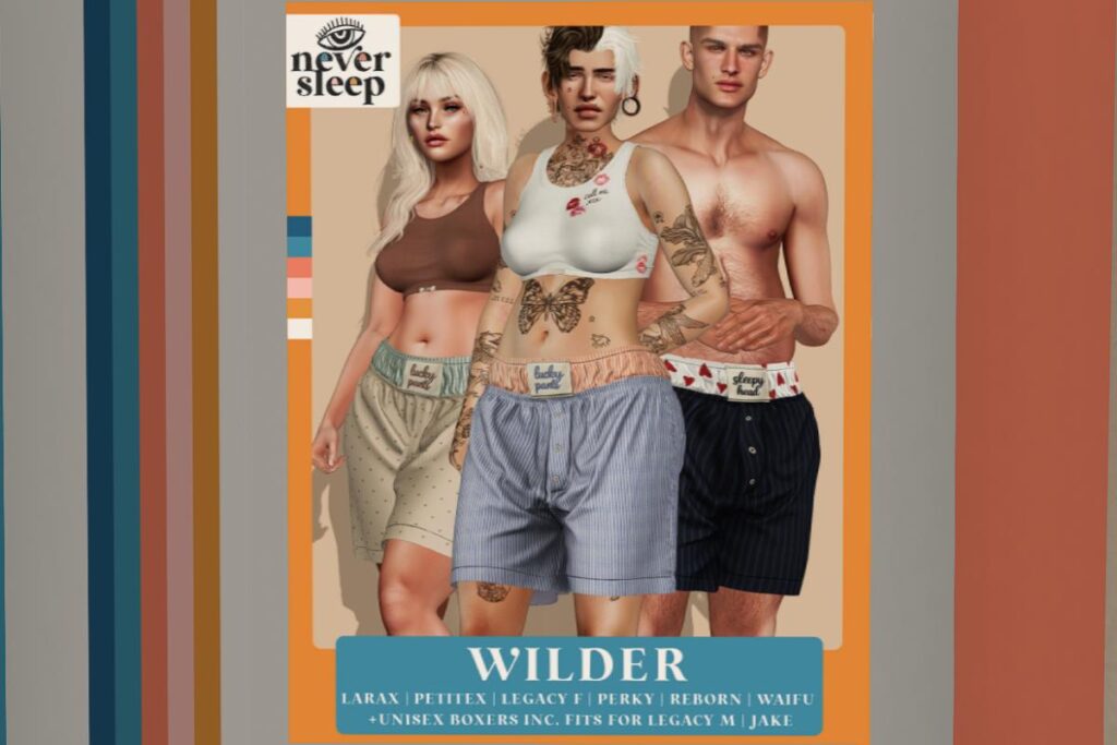 Wilder Bra and Boxers - Jake/Legacy F+M/MaitreyaX/Reborn/+mods, L$250 each/L$1399 each FP
