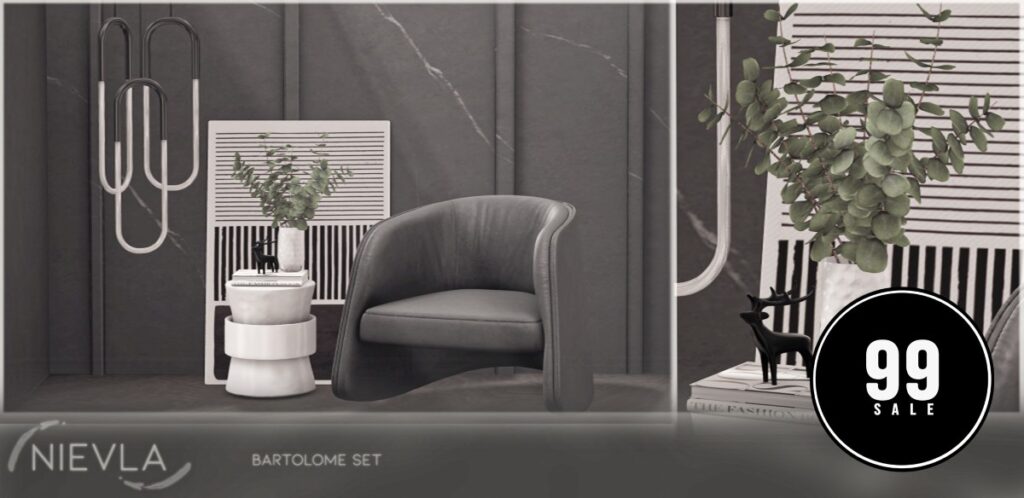 Bartolome Set Furniture &amp; Decor	<a href="https://maps.secondlife.com/secondlife/Montalli%20Township/67/188/3002" target="_blank">Teleport</a>