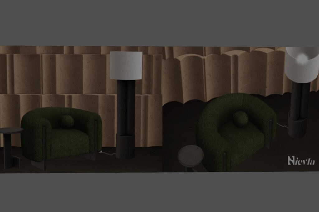 Komodo Armchair, Floor Lamp, &amp; Side Table, L$250-L$500 each/L$1200 FP