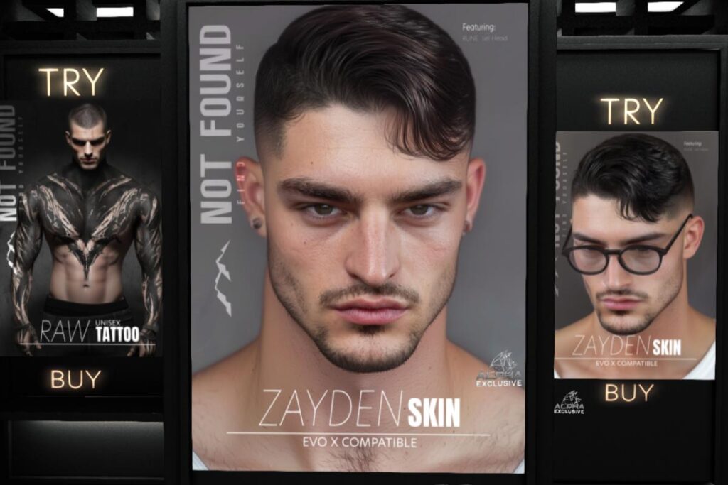 Zayden Skin - EvoX, L$875 each/L$1999 FP