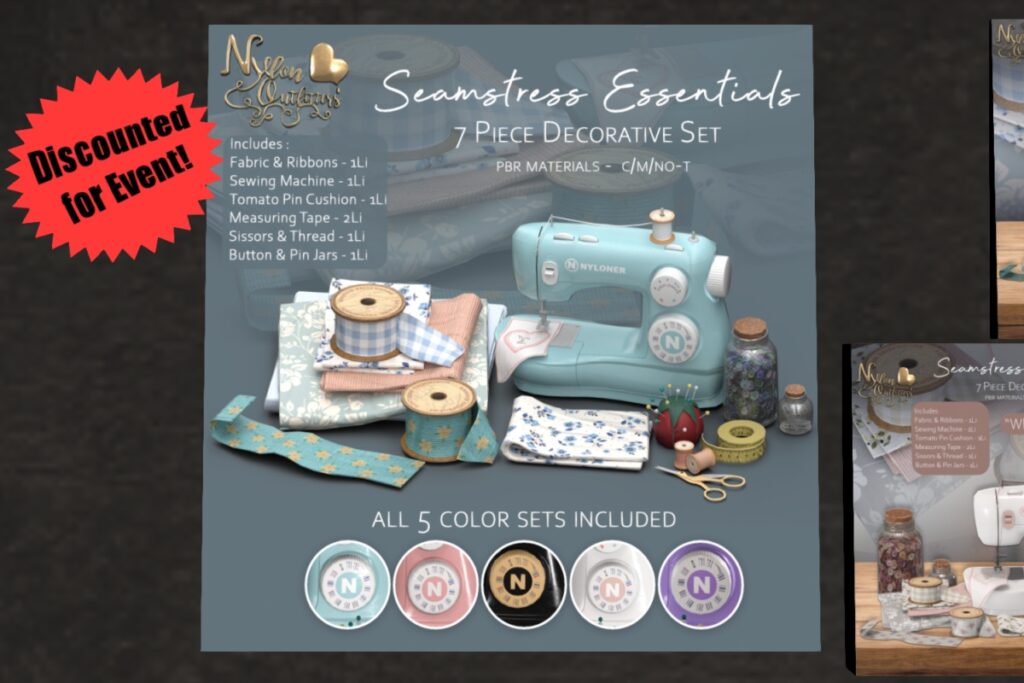 Seamstress Essentials, L$288 each/L$550 FP