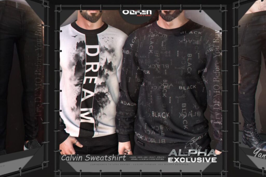 Calvin Sweatshirt - Davis/Gianni/Jake/Legacy/+mods, L$340 each/L$1700 FP