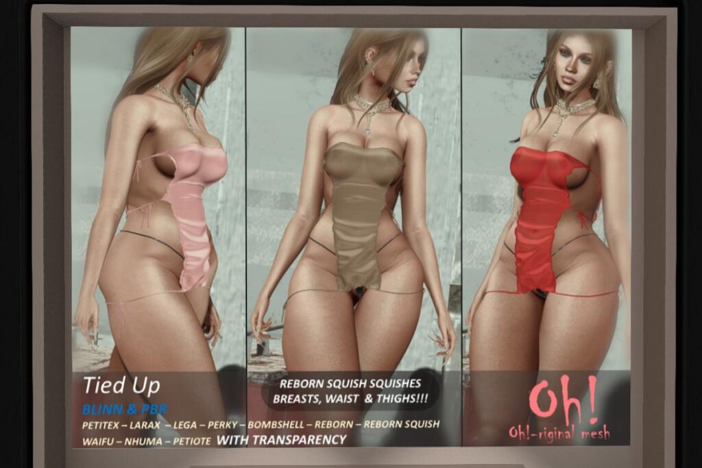 Tied Up Dress - Legacy/MaitreyaX/Nhumana/Reborn/+mods, L$699 each/L$1999 FP