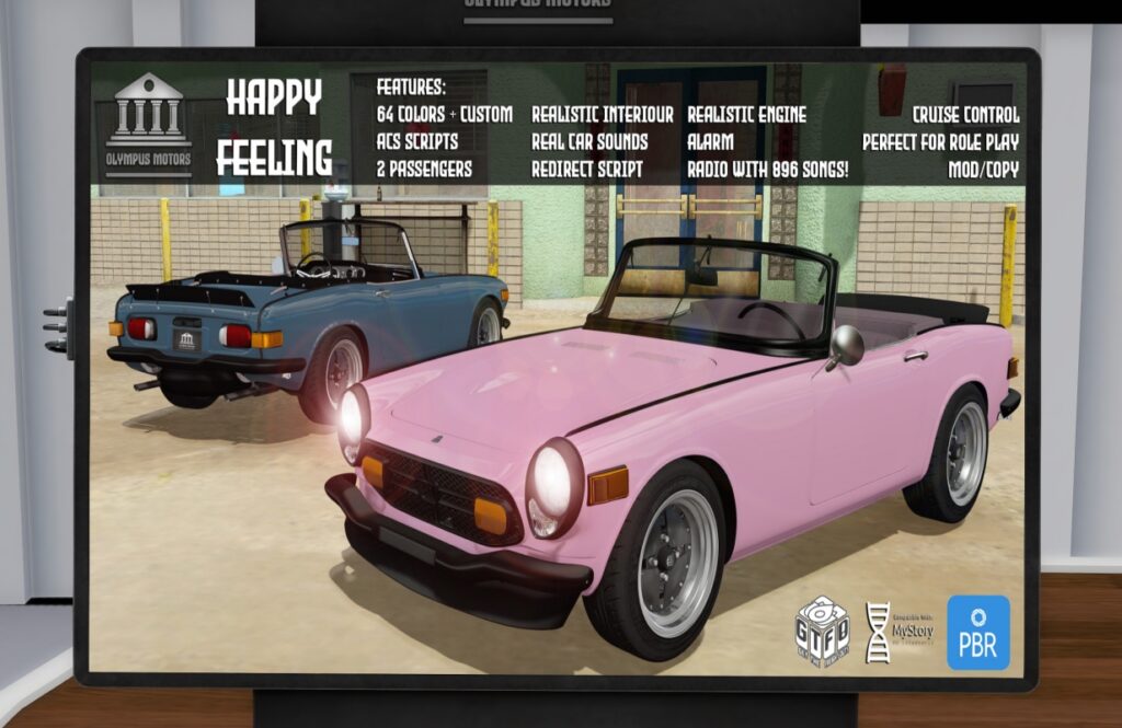 Happy Feeling Driveable Car, L$999