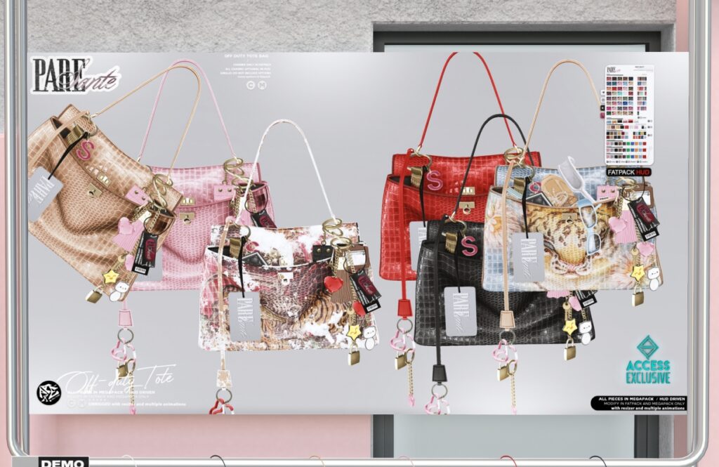 Off-Duty Tote, L$329 each/L$2399 FP