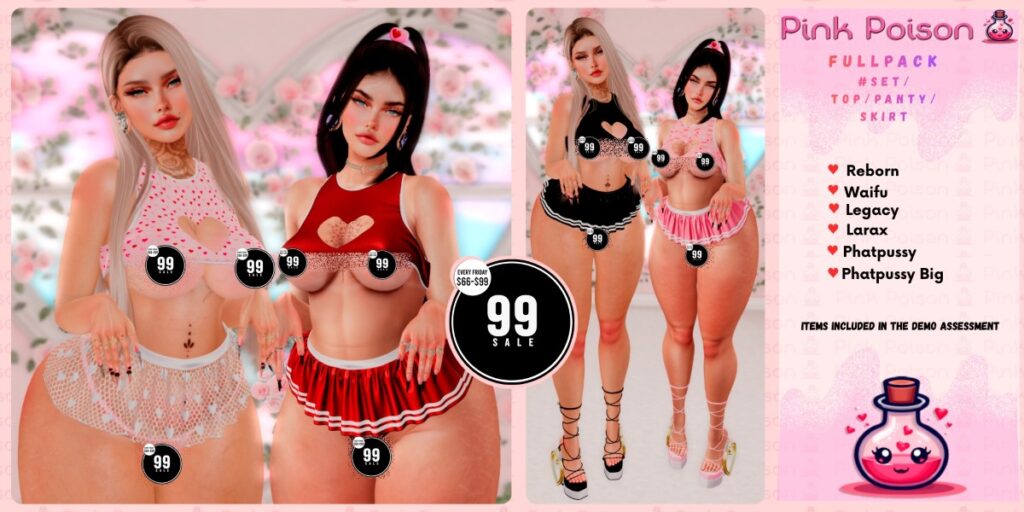 99.Sale Outfit #1 - Legacy/MaitreyaX/Reborn/+mods	<a href="http://maps.secondlife.com/secondlife/Hyades/47/157/22" target="_blank">Teleport</a>