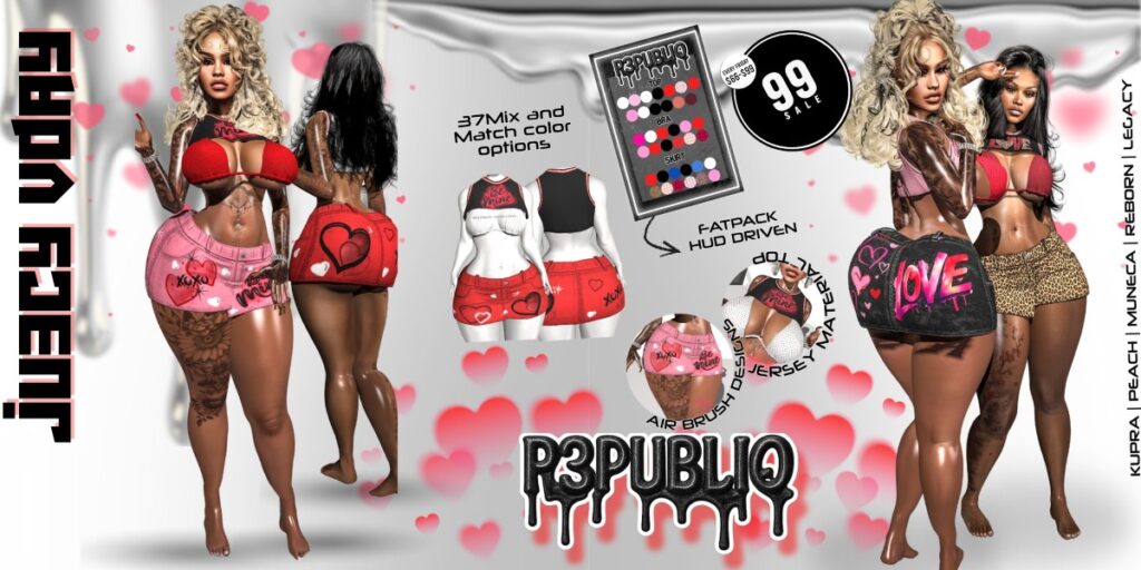 Ju3cy Vday Set - Inithium/Legacy/Peach/Reborn/Yentements	<a href="http://maps.secondlife.com/secondlife/TheTakeover/141/144/3015" target="_blank">Teleport</a>